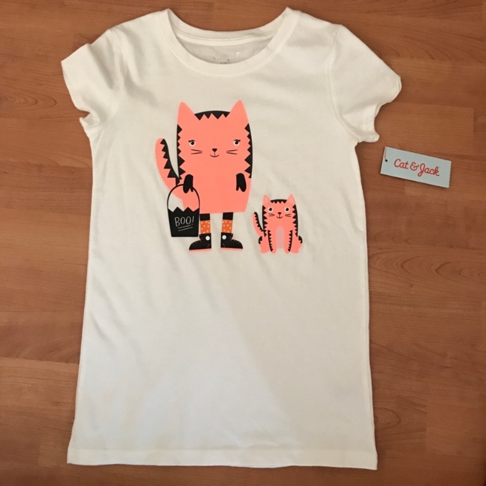 🪞 NEW Cat and jack kitty halloween printed t shirt top